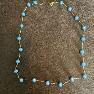 Effy 14k gold and blue pearl necklace